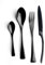 Buyer Star Besteck-Set, 16-teilig, strapazierfähiges Edelstahl, mit Messer, Löffel, Gabeln, Service für 4, spülmaschinenfest (schwarz)