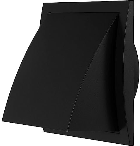 190x190mm / Ø 150mm Anthracite Grille D'aération avec Clapet Anti-retour - Grill de Ventilation en ABS Plastique - Protège la Façade et Empêche l'entrée D'air Froid