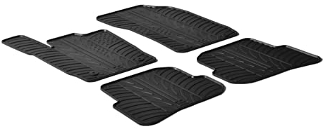 AROBA GL0244 Design Gummi Fußmatten kompatibel mit Audi A1 3 und 5 Türer, S1 BJ. 07.2010-11.2018 erhöhter Rand 4 TLG Farbe Schwarz Gummimatten Automatten passgenau