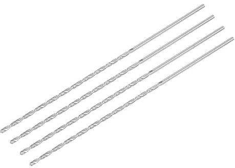 sourcing map HSS(High Speed Steel) Extra Long Twist Drill Bits, 2.5mm Drill Diameter 160mm Length 4 Pcs