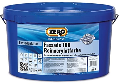 Zero Fassade 100 Reinacrylatfarbe weiß 12,5 l Fassadenfarbe