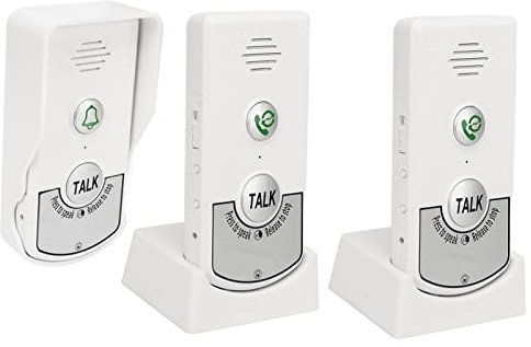 Tonysa Campanelli Citofonici Senza Fili Distanza 1000 M con 1 Campanello Esterno e 2 Campanelli Interni Campanelli Citofonici Vocali Intelligenti 2000mAh IP54 per Fabbriche di Case Bianco