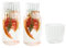 WINARA Nachttisch-Wasserkaraffe und Glas-Set, 2er-Pack Wasserkaraffe mit Glasbecher für Nachttisch, Nachttisch, Wasserkaraffe mit Becher, Reliefglaskrug und Becher für die Nacht, 590 ml