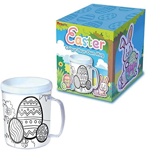 Playwrite Easter Colour Your Own Mug | Party Bag Fillers for Kids, Paint Your Own Sets for Kids