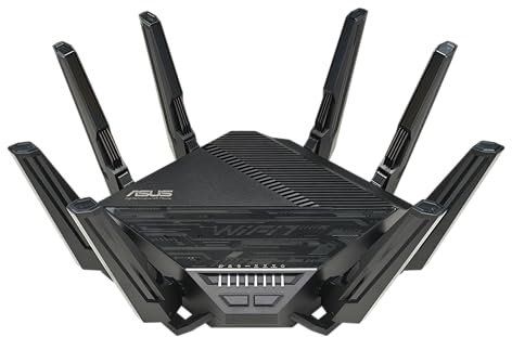 Asus RT-BE96U BE19000 802.11BE Router WiFi 7 de Rendimiento de Tres Bandas con Soporte de 6 GHz, Puerto Dual de 10 G, 320 MHz, Seguridad de Internet de por Vida, Soporte AiMesh
