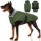 Hundemantel für Große Hunde, Wasserdichter Hundemantel Winddichte Hundejacke Hundemantel Gefüttert Winterjacke(Armeegrün, XL)
