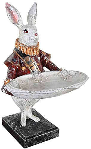 Dekoschale Weisses Kaninchen Schale Konfektschale Polystein & Pappmache- Mix 31cm tvc113 Palazzo Exklusiv