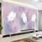 Fototapete 3D Lila weiße Federn 250 cm B x175 cm H Vlies Tapeten Wandtapete XXL Moderne Wanddeko Wohnzimmer Schlafzimmer Büro Flur