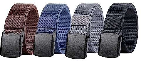 Moshero 4er Arbeitsgürtel Herren, Unisex Gürtel Nylon Canvas Gürtel für Herren und Damen, Verstellbarer Outdoor Gürtel Herren Geeignet für Arbeit und Reisen