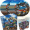 YGCHEN Monster Truck Vajilla de Fiesta Cumpleaños Cars Vajilla Coche de Carreras Decoracion Cubiertos Autos de Carreras Platos Vasos Papel Servilleta Cumpleaños Vajilla Set 10 Invitados
