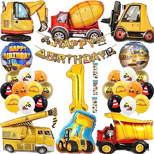 Yskmefun Bagger Deko kindergeburtstag 1, Bagger Geburtstag Deko Set, Bagger Kindergeburtstag Deko, Baustelle Kindergeburtstag Party Dekoration, Baufahrzeug Luftballon Party Dekoration