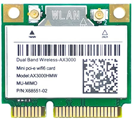 Gsrimgratoe - Tarjeta de red WiFi AX200 AX3000HMW Mini PCI-E WiFi 6 adaptador 2.4G/5G Bluetooth 5.1 802.11AX para Win10