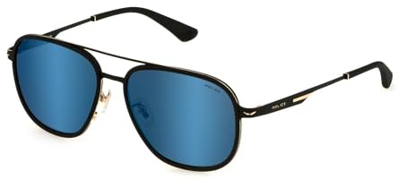POLICE SPLL78 302B Oro Rose' Lucido C/Parti Nero Semilucido Sunglasses Man Metal, Square, 58