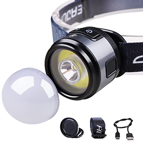 EKSED Super Ight LED Head Lamp Outdoor Reable Flashlight Headlamp Work Light with Hat Clip and Magnet for Camping Hiking Cycling Running Fishing