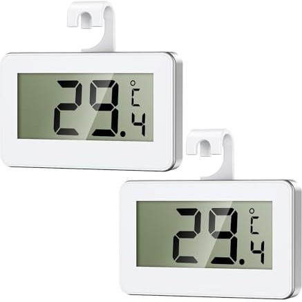 Ankilo Digitale Kühlschrank Thermometer, Digitale Gefrierschrank Thermometer, Mini Kabelloses Innenthermometer, Innenraum Thermometer für Zuhause, Restaurants, 2 Stück