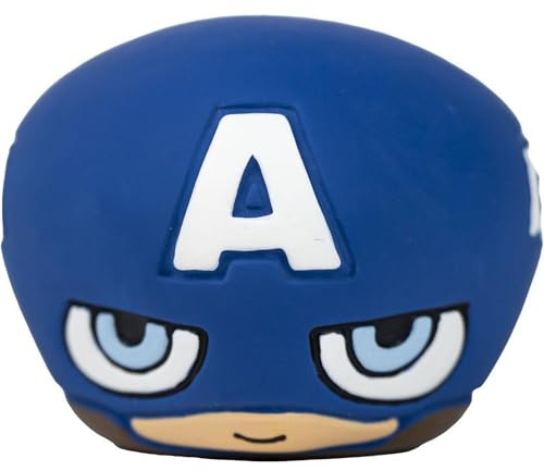 Marvel-Hundespielzeug, blau, Design Captain America, Größe 8 x 7 x 8 cm, Hundespielzeug aus Latex, Originalprodukt, entworfen in Spanien