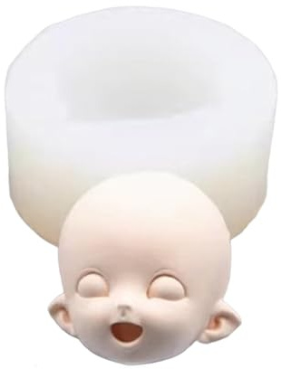 jebyltd 3D-Puppen-Form mit menschlichem Gesicht, Keramik, Gips, Silikonform, Basteln, Seife