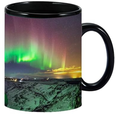 Kaffeetassen mit Farbwechsel, Kaffeetasse aus Keramik | Northern Lights Design Cool Kaffee Magischer Tee Farbwechsel-Tasse, Keramikbecher für