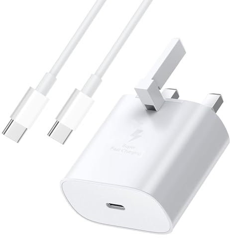 25W Samsung Phone Fast Charger, Samsung USB C Plug and Cable USBC to Type C 1M for Galaxy Charging S25/S24/S23 Ultra/S22/S21/S20 FE/A55/A54/A53/A55/A34/A33/A32/A52S/A16/A14/A15/A35/A05S/A13/A12/A20E
