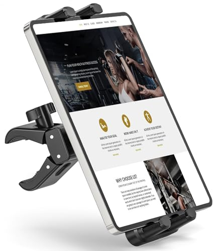 JUBORUI Soporte Tablet para Cinta de Correr y Bicicleta Estática (4.7-13.5), Rotación 360° Ajustable, Compatible Con iPad Pro, Air, Mini