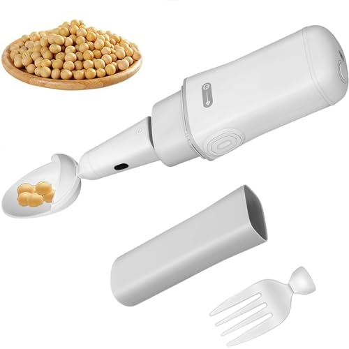 DPQYJPP Cuchara antivibración Inteligente, Cuchara y Tenedor estables, vajilla de Asistencia para Comer para Ancianos, antivibración de 360°, para Pacientes Enfermos