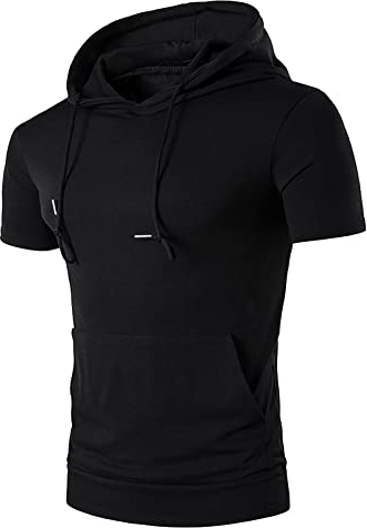 Kapuzenshirt Herren Kurzarm Kurzarm Hoodie Herren Sport Taschen T-Shirt Mit Kapuze Herren Herren Sport Tank Top Gym Hoodie Muskelshirt Herren Sport Oberteil