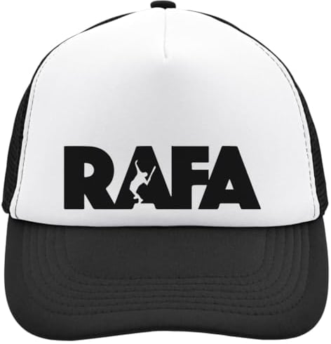 Functon+ Spanier Tennisspieler Nickname Mesh Back Trucker Cap Adjustable Snapback Hat Casu White, Schwarz , Einheitsgröße