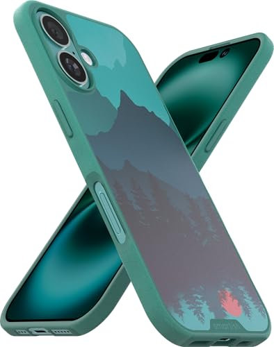 Smartish® Magnetische Hülle für iPhone 16 - Gripmunk kompatibel mit MagSafe [Leicht und Schutz] Schlanke und dünne Griffhülle mit Mikrofaser-Futter für Apple iPhone 16 - Moving Mountains