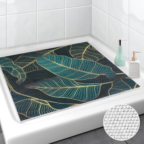 Lurowo Duschmatte rutschfest 75x75 cm, Duschmatte PVC-Luffa, Weich Komfort Duscheinlage rutschfest, schnell trockend Antiruschmatte Dusche für Badezimmer Duschwannen (Grün A, 75 x 75 cm)