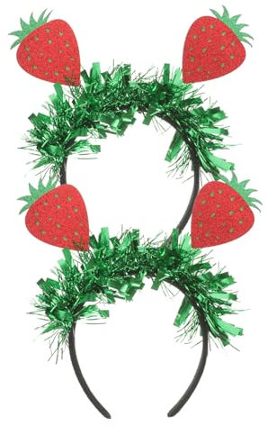 BELLIFFY 2stücke Erdbeerförmiges Haarband Für Partys Süßes Frühlingshaarschmuck Geburtstagsfeiern Feiertage Cosplay Und Tägliches Tragen