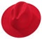 Qianderer Fedora-Hüte mit breiter Krempe für Damen, Herren, einfarbig, Filz, Panamahut, rot, M