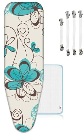 ZJBKX Copriasse da stiro, 160 x 60 cm, per asse da stiro grande, dimensioni personalizzabili, motivo floreale