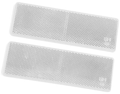 TUCKBOLD 2pcs White Reflective Plate Adhesive Reflector 145mm x 50mm for Car Automotive Parts