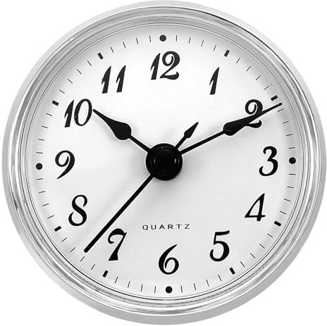 PATIKIL 70mm Quarz Uhrwerk Wanduhr, Stille Arabische Ziffern Kaminuhren, Ersatz für Tischuhr, Stehuhr, Standuhr (Silberfarben/Weiß Stil 12)