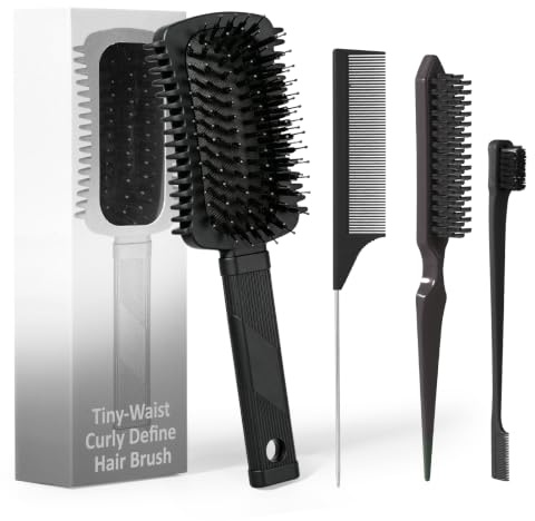 Curly Hair Brush Black, Volume Curl Defining Brush for Effortlessly Detangling Shaping and Styling Men's Women's Curls, Waves & Coils, Curly Hair Products, Reduce Frizz