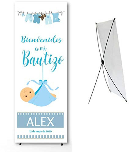 Cartel Bautizo .Pancarta Personalizada Grande. Poster Personalizado. Recuerdo de Nacimiento. Baustismo. Regalo con nombre. Canastilla de Bebé. (NIÑO)