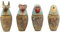 Ägyptische Kunst Baldachin-Gläser Set 4 Söhne des Horus, aus einzigartigem schwarzen Stein, handbemalt, hergestellt in Ägypten.
