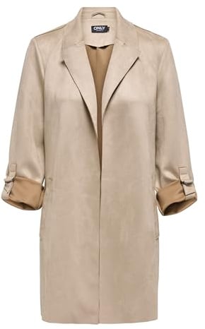 ONLY Damen Onljoline Faux Suede Coat Life Cc OTW, Silver Mink, m