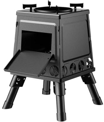 Salyeeluly Estufa De Camping Portátil, Estufa Cohete - Estufa de leña pequeña Estufa de tienda plegable | Estufas portátiles para acampar, utensilios para acampar para mujeres, hombres, adultos,