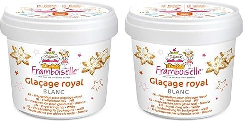 Framboiselle Pot Mix Glaçage Royal Blanc poids net 190g (Lot de 2)