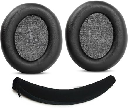 HTINDUSTRY Ersatz-Ohrpolster und Kopfbügel kompatibel mit Anker Soundcore Space Q45 Bluetooth Wireless Over-Ear Kopfhörer Ohrpolster mit weicherem Proteinleder/Memory-Schaum