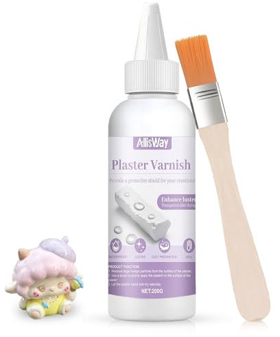 AllisWay Sigillante per Gesso, Vernice per Gesso, Asciuga con una Lucentezza Trasparente, Resistente All'umidità e All'acqua, Adatto per Impregnare Modelli In Gesso o Miscele di Gesso, 200 G