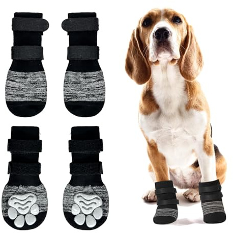 Hundesocken Anti Rutsch, 4 Stück, M | Hundeschuhe, Schutz der Hundepfoten, Verhindert Belecken von Wunden, Verhindert Krallenverschleiß, Geeignet für Innenbereich