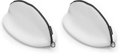 Brabantia - Bolsa para Lavar Zapatillas - Deportivas en la Lavadora - Bolsa de Malla para Lavadora - Protectora para Zapatos - Esenciales para la Lavadora - Blanco - 25 x 23,5 x 46 cm (Paquete de 2)