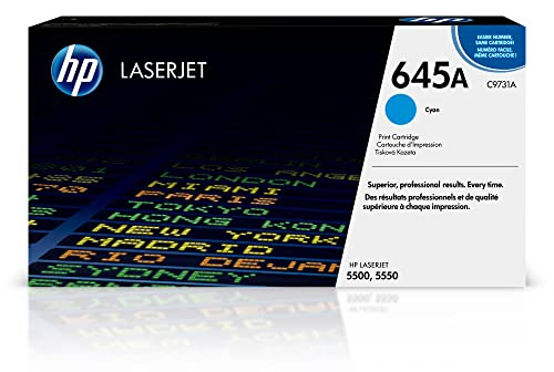 HP C9731A 645A Original LaserJet Toner Cartridge, Cyan, Single Pack