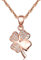 Unendlich U Collana a quadrifoglio decorata con zirconi cubici in argento Sterling 925, in oro rosa, per donna e ragazza, come regalo, zircone, ossido di zirconio, Zirconia, ossido di zirconio