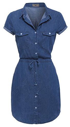 SS7 NEW Denim Blue Shirt Dress Sizes 8-14 (UK - 14, Denim Blue)