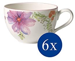 Villeroy & Boch - Mariefleur Basic Kaffeetasse, 6 Stück, 250 ml, Höhe: 6 cm, Premium Porzellan, 10-4100-1300-6