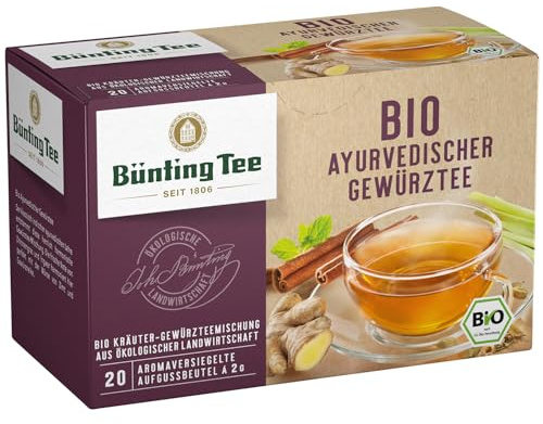 Bünting Tee Ayurvedischer Gewürztee 12er Pack – Bio Kräuter- und Gewürztee – 12 x 20 Teebeutel