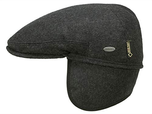 Göttmann London Gore-Tex Flatcap mit Ohrenklappen aus Wolle - Anthrazit (18) - 55 cm